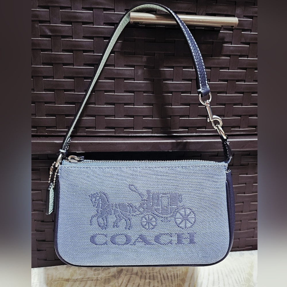 Coach Nolita 19 Colorblock Horse And Carriage Jacquard Bag Wristlet Purse 💙